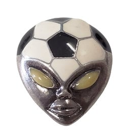 Soccer Ball Alien Head Charm 23x27mm 2pcs