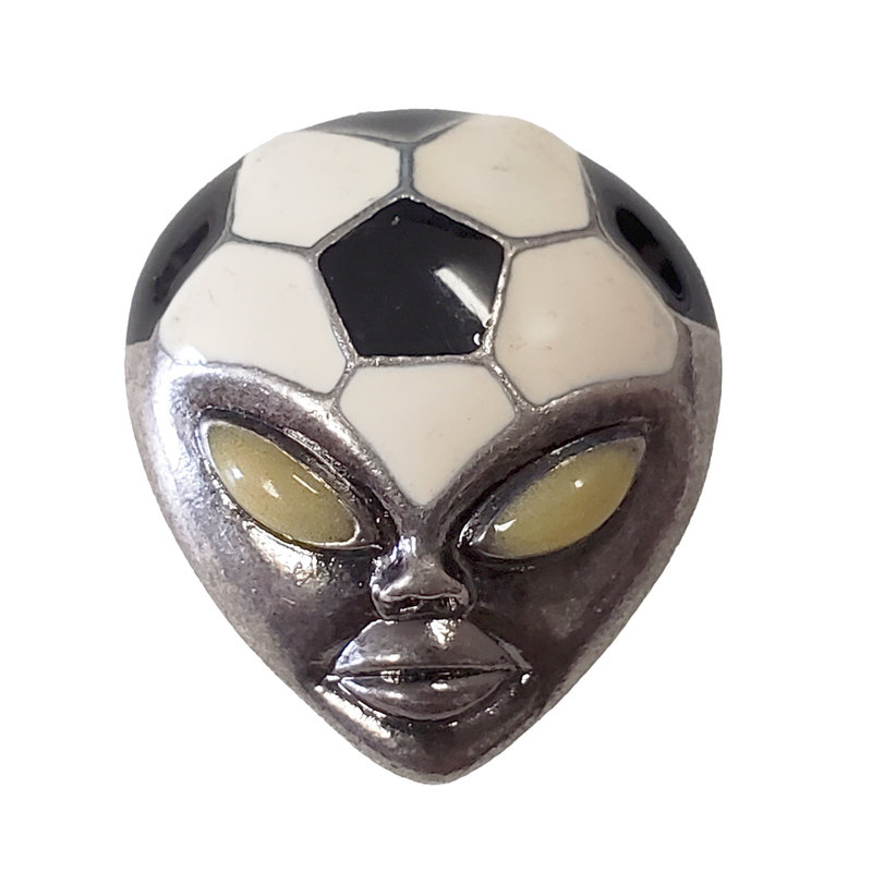 Soccer Ball Alien Head Charm 23x27mm 2pcs