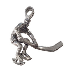 Ice Hockey Player Charm 25x28mm 3pcs.