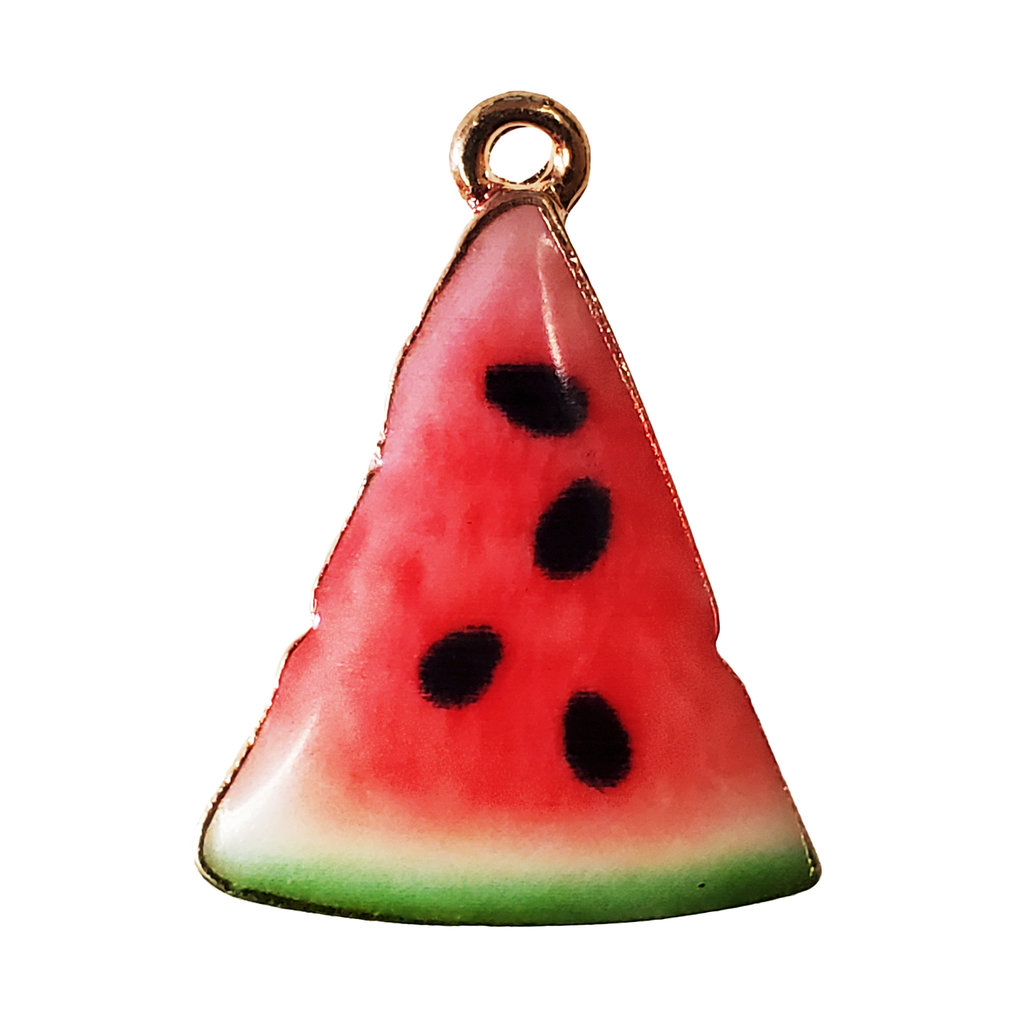 Watermelon Slice Enamel Charm 22x29mm 3pcs.