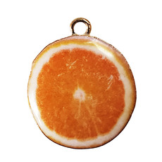 Orange Slice Enamel Charm 25mm 3pcs