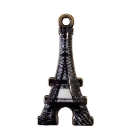 Eiffel Tower Enamel Charm 13x26mm 3pcs.