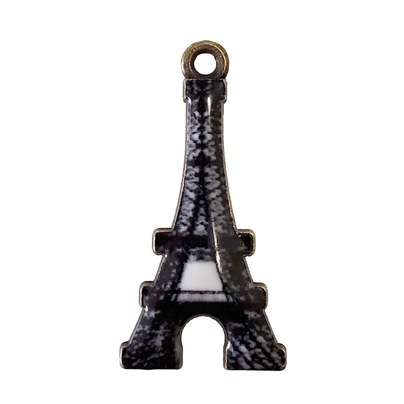 Eiffel Tower Enamel Charm 13x26mm 3pcs.