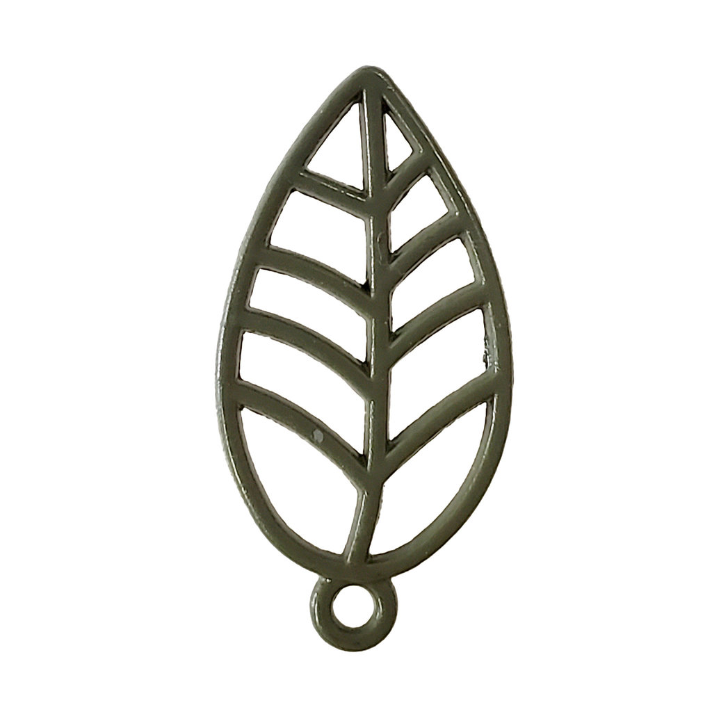 Hollow Leaf - Olive Colored Charm 11x23mm 3pcs.