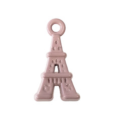 Eiffel Tower - Pink Colored Charm 9x17mm 3pcs.