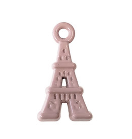 Eiffel Tower - Pink Colored Charm 9x17mm 3pcs.