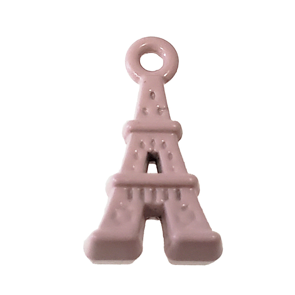 Eiffel Tower - Pink Colored Charm 9x17mm 3pcs.