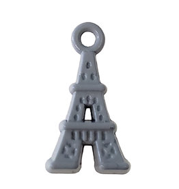 Eiffel Tower - Grey Colored Charm 9x17mm 3pcs.