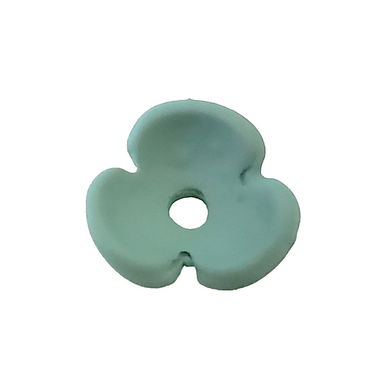 3 Petal Flower - Mint Colored Charm 10mm 3pcs.
