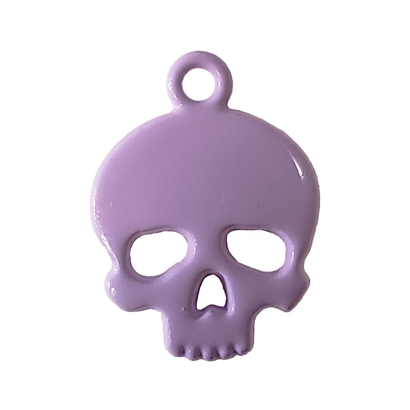 Skull - Lavender Colored Charm 12x16mm 3pcs.
