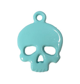 Skull - Turquoise Colored Charm 12x16mm 3pcs.