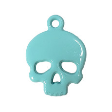 Skull - Turquoise Colored Charm 12x16mm 3pcs.