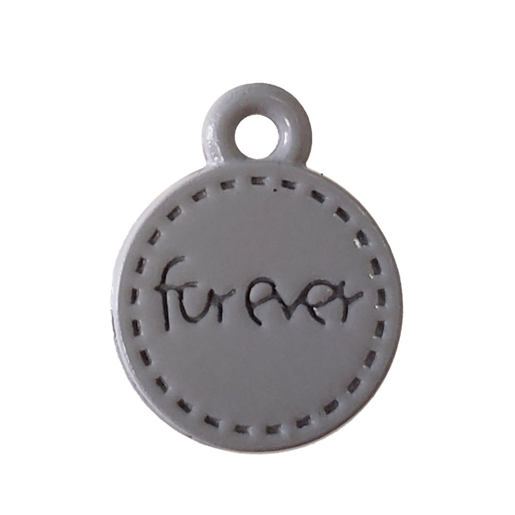 Circle Forever - Grey Colored Charm 11mm 3pcs.