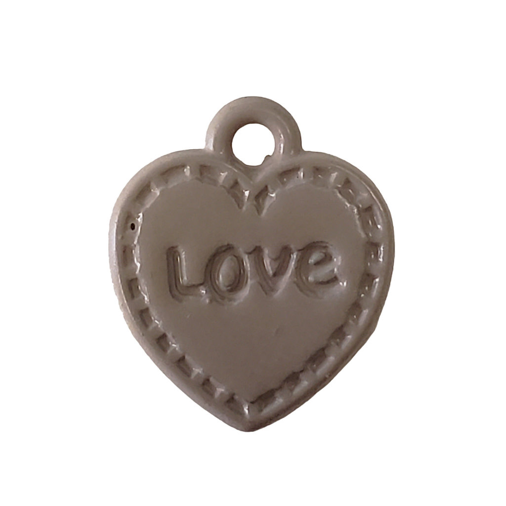 Heart Love - Beige Colored Charm 11mm 3pcs.