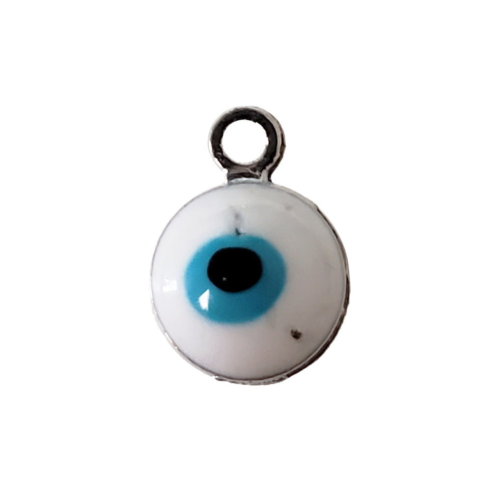 Evil Eye - White Charm 7mm 3pcs.