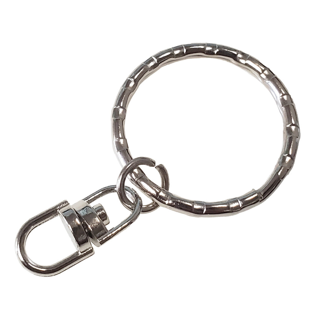 Yiwu Findings Hammered Split Key Ring with Connector 28mm 10pcs.