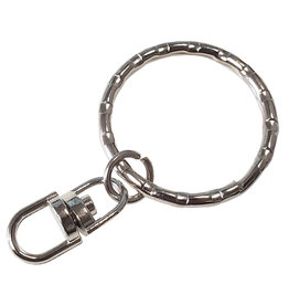 Yiwu Findings Hammered Split Key Ring with Connector 28mm 10pcs.