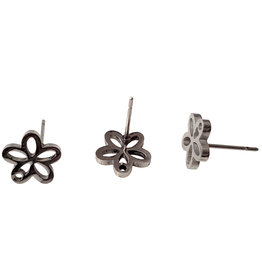 Stainless Steel Flower Stud Earring