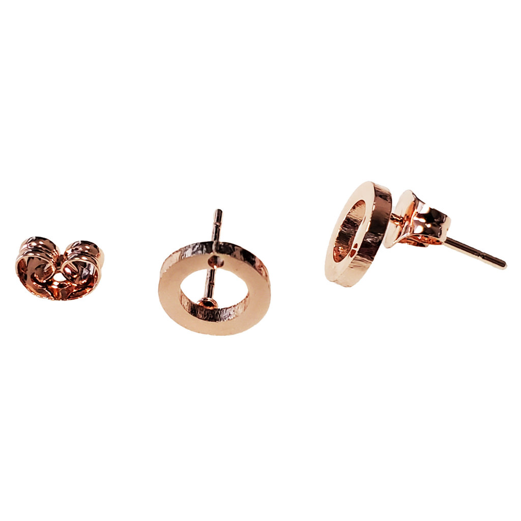 Stainless Steel Hollow Round Stud Earring with Backing