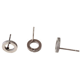 Stainless Steel Hollow Round Stud Earring