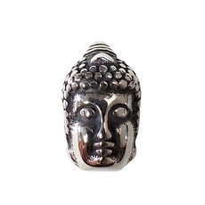 Stainless Steel Double Face Buddha Charm 13x14mm 3pcs