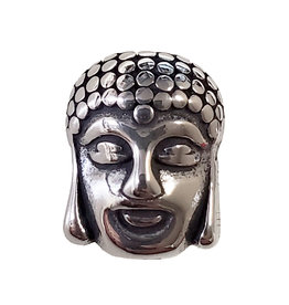 Stainless Steel Two-Sided Buddha Face Charm 10x12mm 3pcs