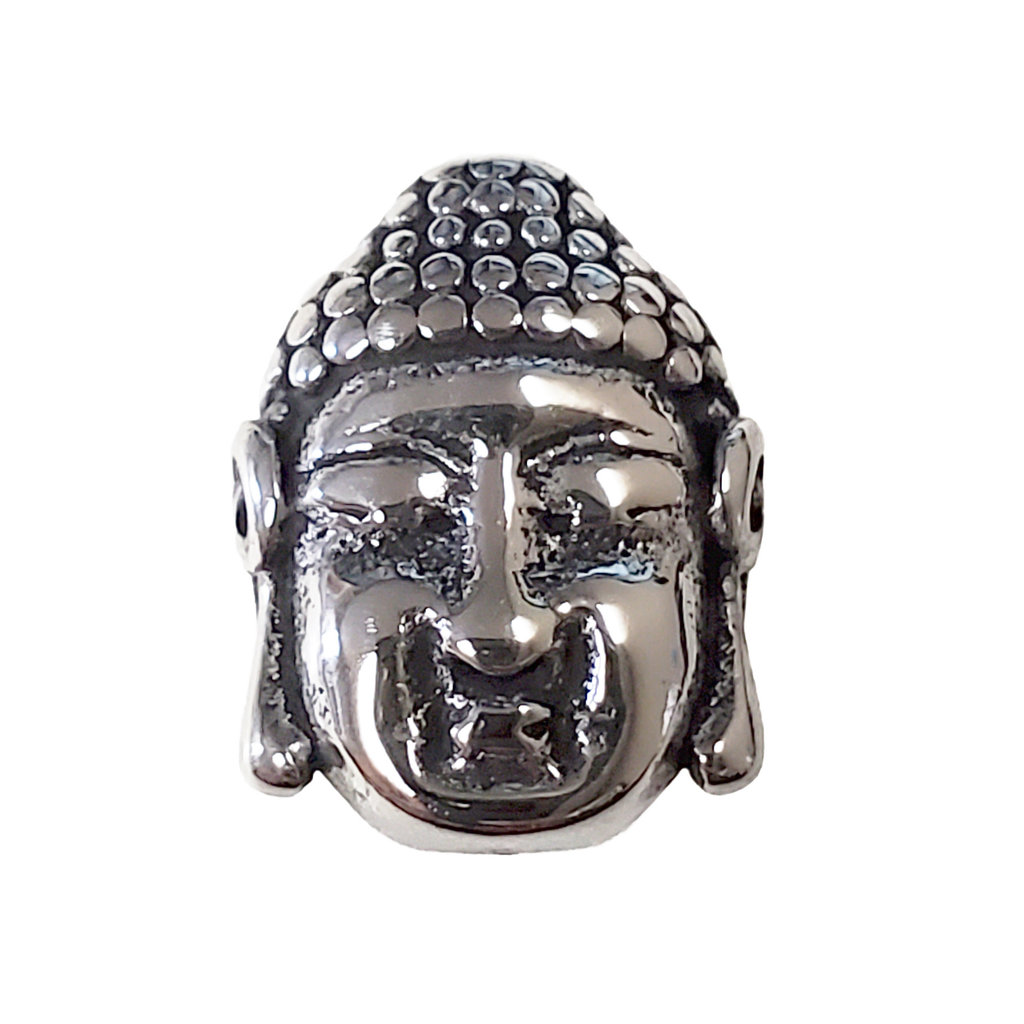 Stainless Steel Buddha Face Charm 14x17mm 3pcs