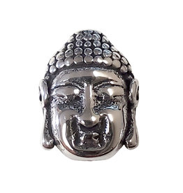 Stainless Steel Buddha Face Charm 14x17mm 3pcs