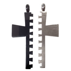 Surgical Steel Two Part Cross Pendant 35x50mm