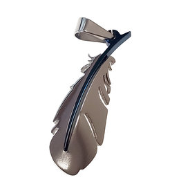 Surgical Steel Feather Pendant 16x41mm