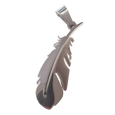 Surgical Steel Feather Pendant 16x41mm