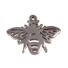 Bead World Small Bee  Stainless Steel  11x14mm
