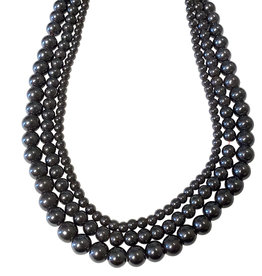 Magnetic Hematite Beads - Black 16" Strand