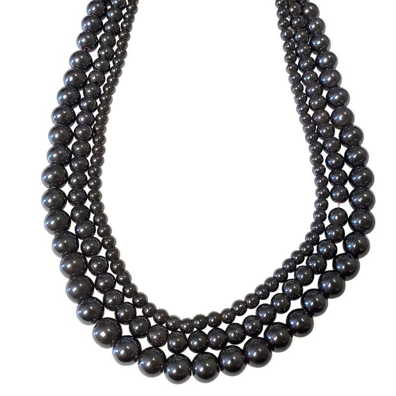 Magnetic Hematite Beads - Black 16" Strand