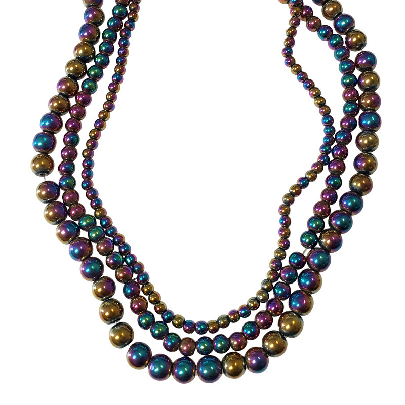 Hematite Beads - Multicolor 16" Strand