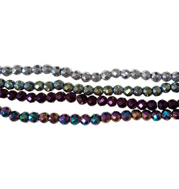 Faceted Round Hematite Beads 4mm 16" Strand
