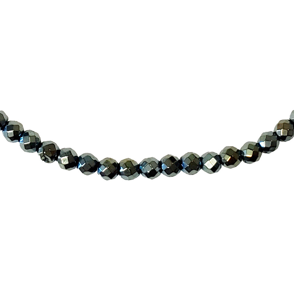 Faceted Round Hematite Beads 4mm 16"