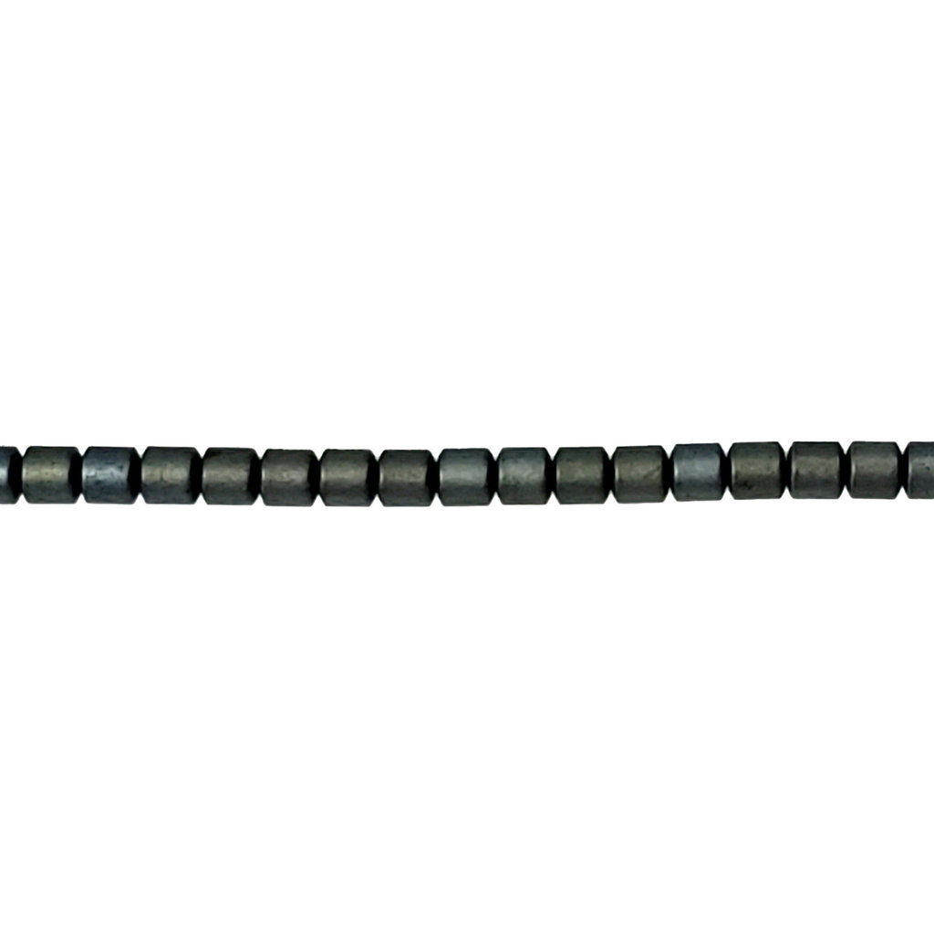 Medium Tube Hematite Beads 2mm 16" Strand