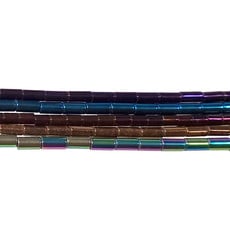 Large Tube Hematite Beads 4mm 16" Strand