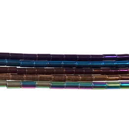 Large Tube Hematite Beads 4mm 16" Strand