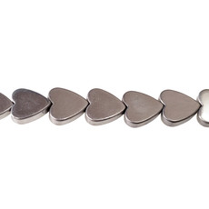 Heart Hematite Beads 8mm 16" Strand