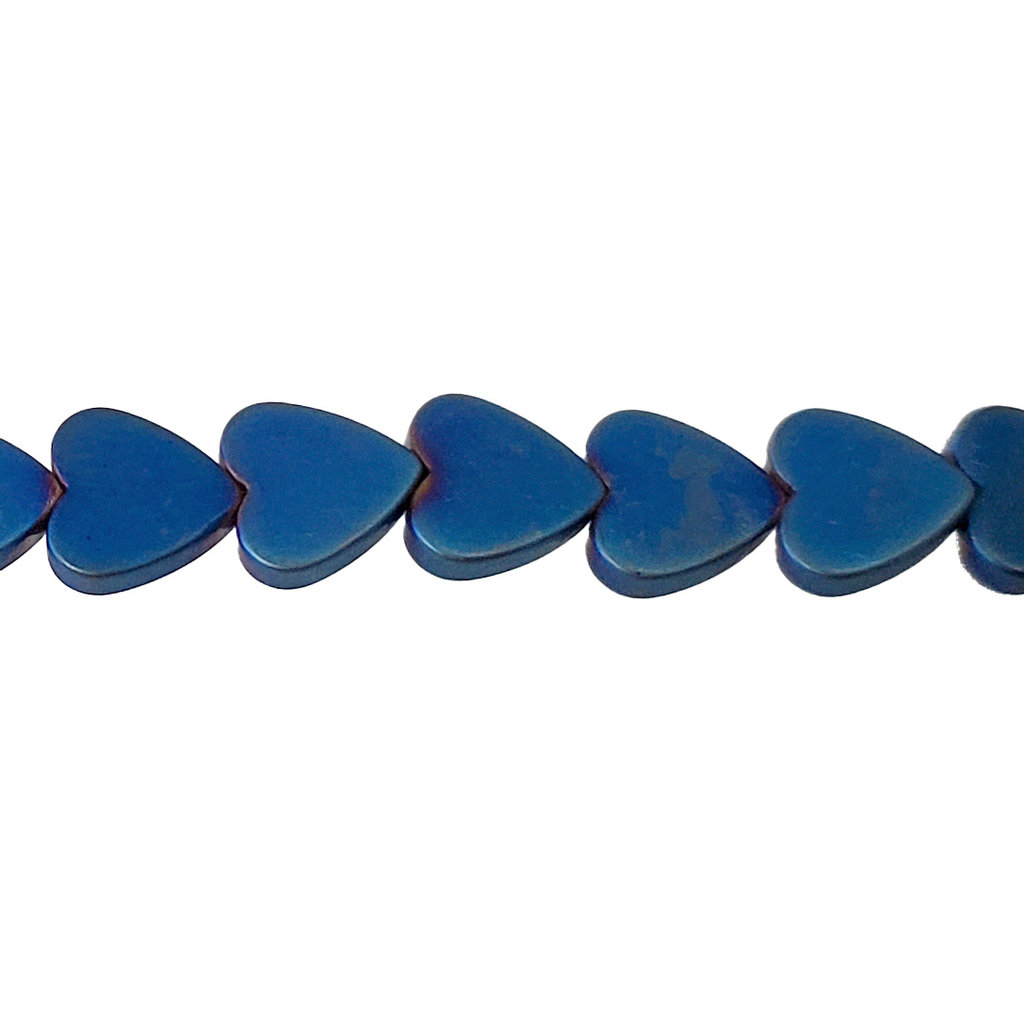 Heart Hematite Beads 8mm 16" Strand