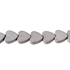 Heart Hematite Beads 8mm 16" Strand