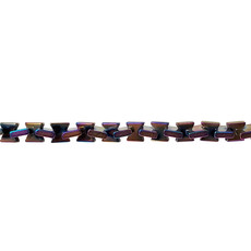 Hematite Hourglass Beads 6mm 16" Strand