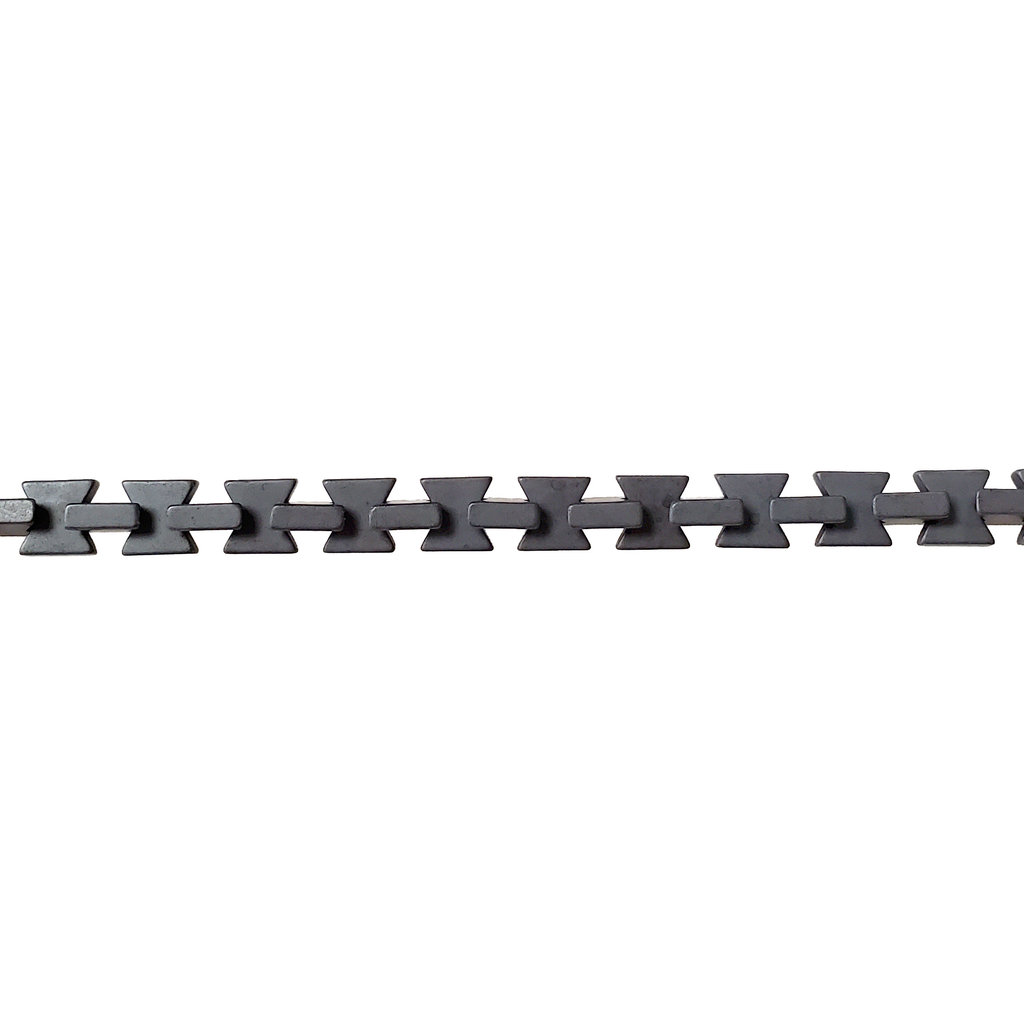 Hematite Hourglass Beads 6mm 16" Strand