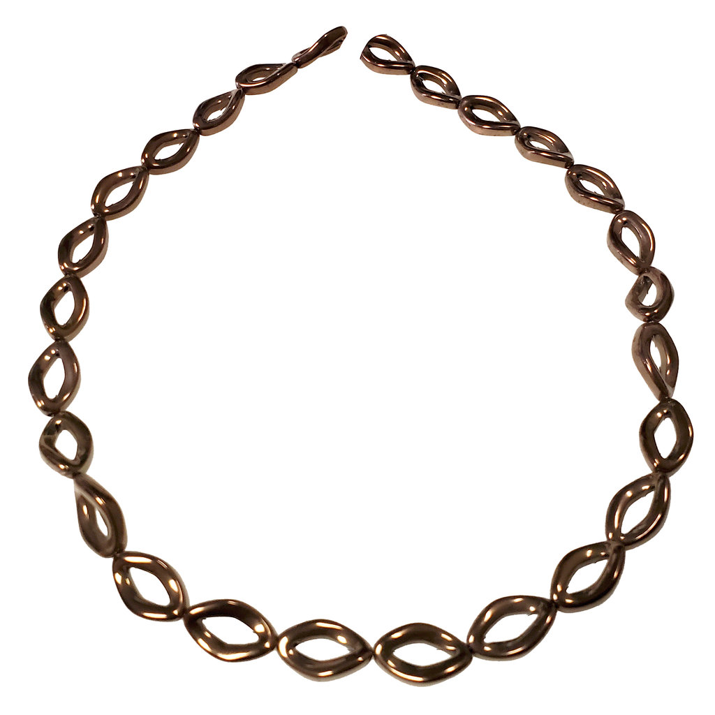 Twisted Oval Hematite Beads 10x16mm 16" Strand