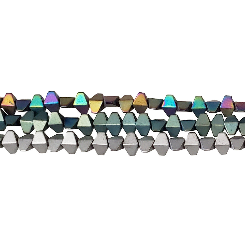 Diamond Hematite Beads 6mm 16" Strand