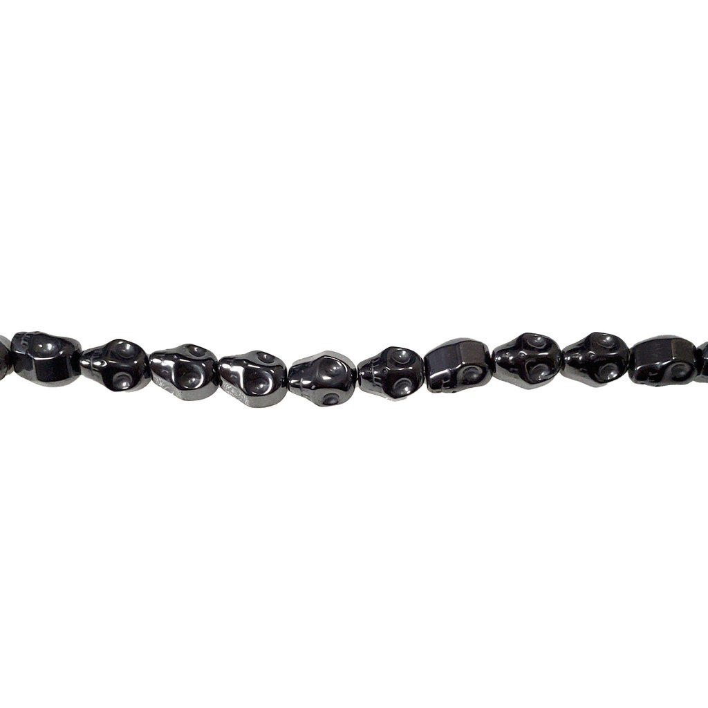 Skull Hematite Beads 10mm 16" Strand
