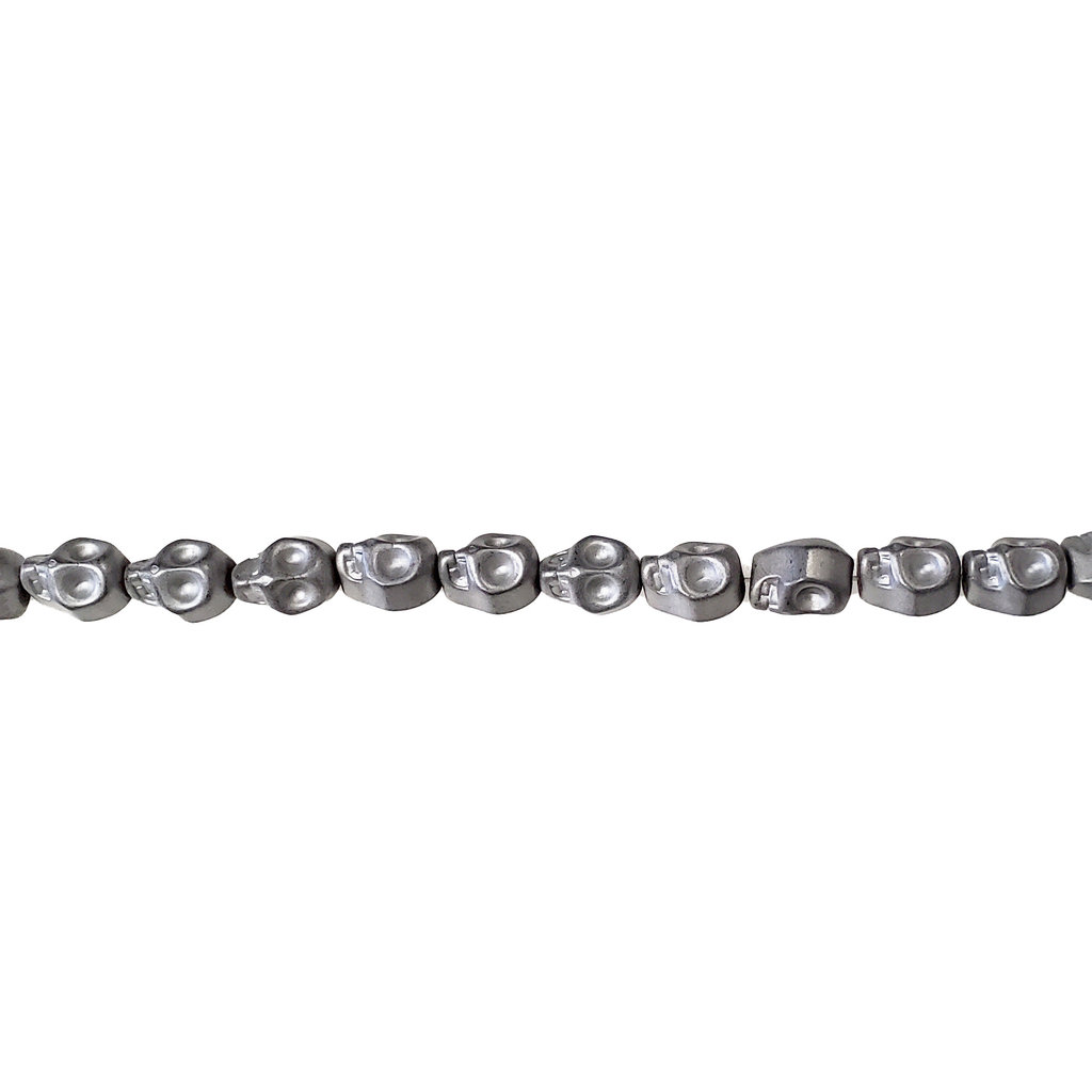 Skull Hematite Beads 10mm 16" Strand
