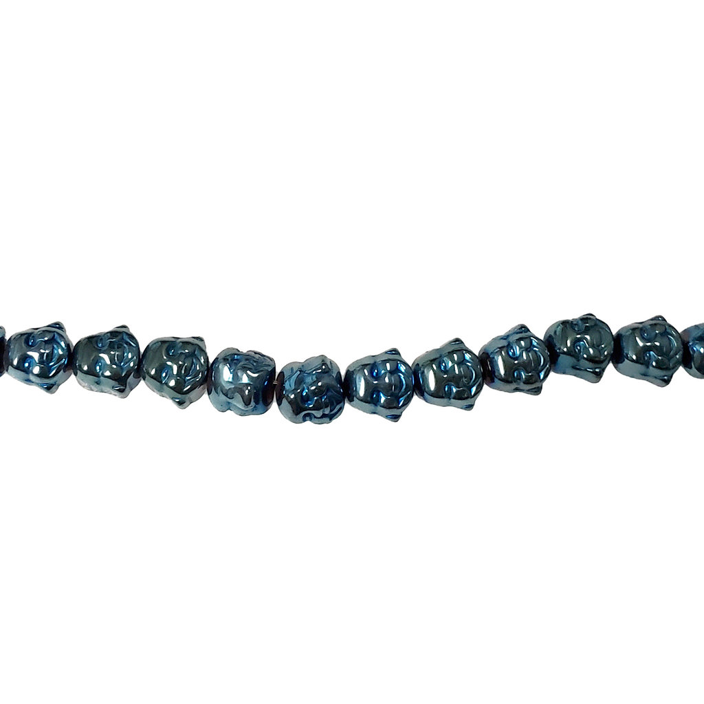 Laughing Buddha Hematite Beads 8mm 16" Strand